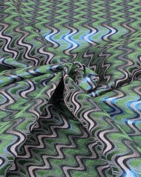 Jacquard Little Waves Groen-Kobalt, Nieuw, Groen