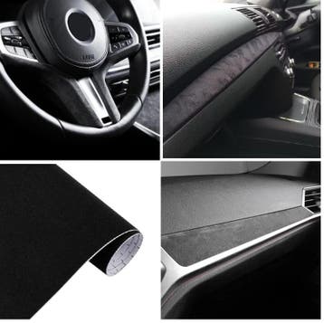 Alcantara-Look Interieur wrap | Zwart | Breedte 152CM | Leng, Auto diversen, Verzenden