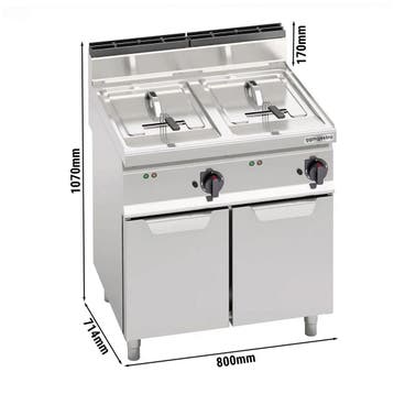 GGM Gastro | Dubbele elektrische friteuse - 18+18 liter - 27, Verzenden, Nieuw