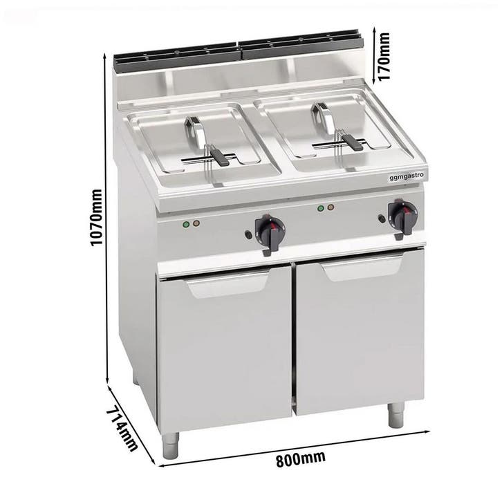 GGM Gastro | Dubbele elektrische friteuse - 18+18 liter - 27, Witgoed en Apparatuur, Frituurpannen, Nieuw, Verzenden