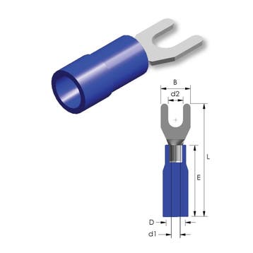 Tirex automotive Vorkkabelschoen M5 BLAUW geïsoleerd,, Ophalen of Verzenden, Nieuw
