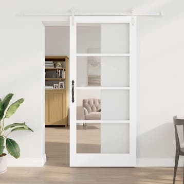 vidaXL Schuifdeur ORKDAL Wit 93 x 211 cm Massief grenenhout, Verzenden, Nieuw