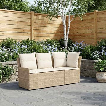 vidaXL 2 st Tuinstoel met Armleuning en Hoekbank PE Rattan, Verzenden, Nieuw, Rotan, 2 zitplaatsen