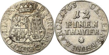 1/12 taler, daalder (doppelgroschen) 1763, Sachsen-kurlin..., Verzenden