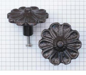 Knop bloem 45 mm ijzer blank gelakt, Doe-het-zelf en Verbouw, Verzenden, Nieuw