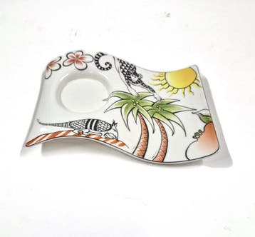 Villeroy & Boch NewWave Caffè Jungle gebaksbordje met, Verzenden, Gebruikt