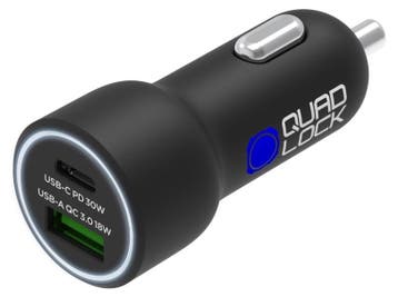 Duo USB autolader 48W Quad Lock, Verzenden, Nieuw met kaartje