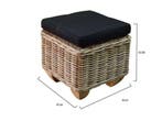 Toronto voetenbank 43x43xH43 cm naturel rotan, Ophalen of Verzenden, Nieuw