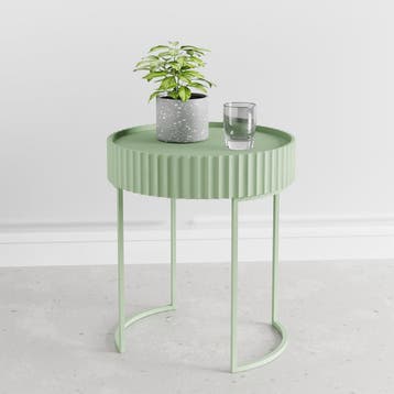 Bijzettafel Rill rond 46x40 cm mintgroen [en.casa], Verzenden, Nieuw