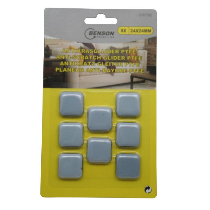 Benson Antikras meubelbeschermers - PTFE - 24 x 24 mm - m..., Doe-het-zelf en Verbouw, Hout en Planken, Nieuw, Ophalen of Verzenden