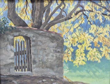 Italiaanse school (XX) - Idyllischer Torbogen mit Baum –, Antiek en Kunst