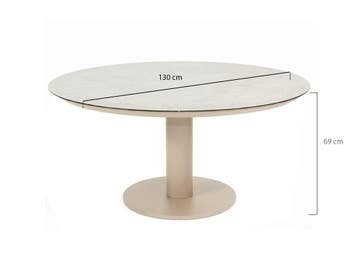 Sarah low dining tuintafel 130xH69 cm printed ceramic latte, Ophalen of Verzenden, Nieuw