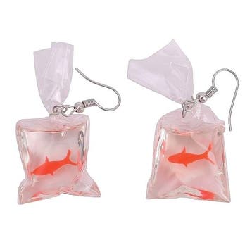 Fako Bijoux - Oorbellen - Goudvis In Een Zakje - Oranje, Verzenden, Nieuw