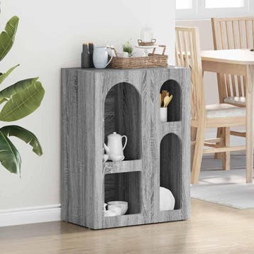 vidaXL Dressoir ELST Grijs Sonoma 59 x 35 x 80.5 cm Bewerkt, Verzenden, Nieuw, Overige houtsoorten, Minder dan 50 cm
