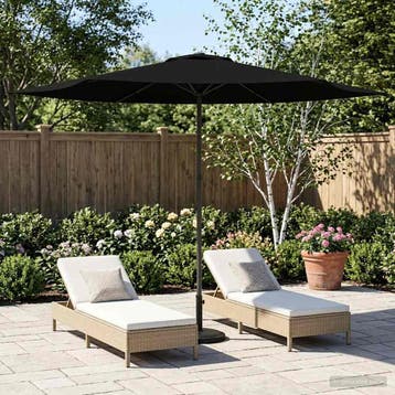 vidaXL Tuinparasol 300 x 300 cm Polyester Rechthoekig Zwart, Verzenden, Nieuw, 2 tot 3 meter