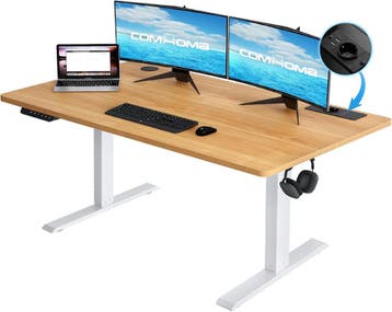 COMHOMA In hoogte verstelbaar bureau, 160 x 70 cm, met USB-a, Verzenden, Zo goed als nieuw