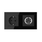 Livolo | Zwart | SR+SR | Wandcontactdoos | Design klok, Doe-het-zelf en Verbouw, Elektra en Kabels, Ophalen of Verzenden, Nieuw