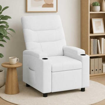 vidaXL Ligstoel Wit 75 x 95 x 103 cm Stof, Verzenden, Nieuw