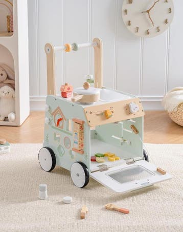 Baby Walker Hout & Speelkeuken | Tweedekansje | OP=OP, Ophalen of Verzenden, Zo goed als nieuw, Duwvoertuig