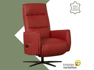 Leren handmatige relaxfauteuil Pride - Toledo Ducati (rood), Nieuw, Ophalen of Verzenden, Modern, 50 tot 75 cm