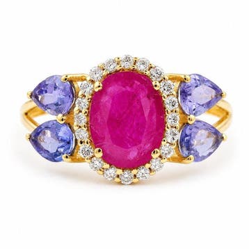 Zonder minimumprijs - Ring - 14 karaat Geel goud - 2.88ct., Nieuw