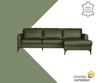 Leren hoekbank Match - 2.5-zits arm links + Longchair arm, 250 tot 300 cm, Bohemian, Industrieel, Modern, Scandinavisch, Hoekbank