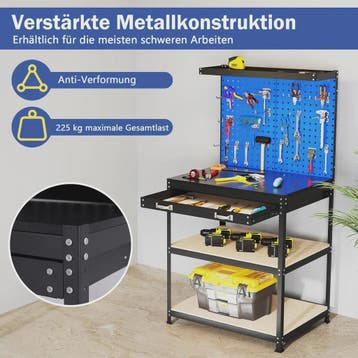Robuuste Werkbank 81x41 cm met 225 kg Draagkracht - Blauwe W, Verzenden, Nieuw