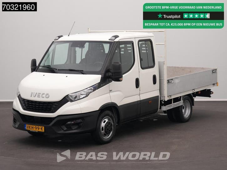 Iveco Daily 35C14 Dubbel Cabine Open Laadbak Dubbellucht 3,5, Auto's, Bestelauto's, Lease, Handgeschakeld, Financial lease, Wit