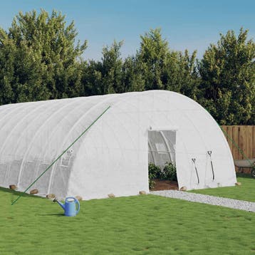 vidaXL Tuinkas met stalen frame 36 m² 6x6x2,85 m wit, Verzenden, Nieuw