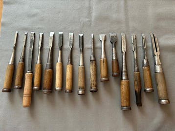 Set of 15 Vintage Japanese Chisels Tataki Oire Nomi() -, Antiek en Kunst