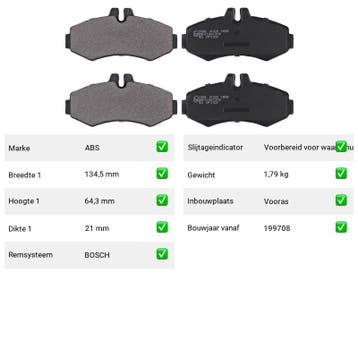Remblokken Mercedes-Benz Sprinter HL4/40D-7 Vooras - ABS Rem, Verzenden, Nieuw, Mercedes-Benz