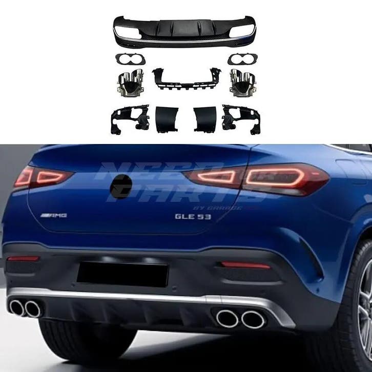 Diffuser With Chrome Exhaust Tips Voor Mercedes GLE C167 AMG, Auto-onderdelen, Carrosserie en Plaatwerk, Ophalen of Verzenden
