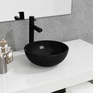 vidaXL Wasbak 30x12 cm gehard glas zwart, Verzenden, Nieuw
