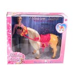 Pop met echt Lopend Paard Speelset (Speelgoed), Verzenden, Nieuw