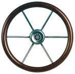 LEADER STUURWIEL 6 SPAAKS MAHONIE 39 CM, Ophalen of Verzenden, Nieuw, Zeilboot of Motorboot