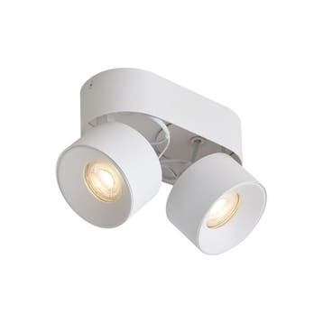 Moderne opbouwspot wit GU10 50mm 2-lichts kantelbaar - Echo, Verzenden, Nieuw, Metaal