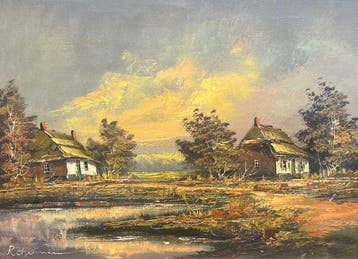Rick Theunissen (1928-2018) - 20e eeuws Landschap, Antiek en Kunst, Kunst | Schilderijen | Klassiek