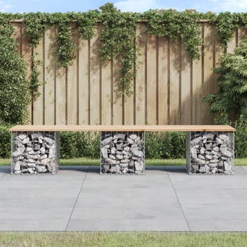 vidaXL Tuinbank Schanskorfontwerp 203x44x42 cm massief, Tuin en Terras, Tuinbanken, Verzenden, Nieuw