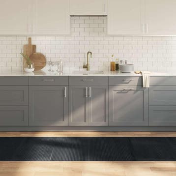 vidaXL Vloerkleed rechthoekig 80x400 cm bamboe zwart, Verzenden, Nieuw, Zwart