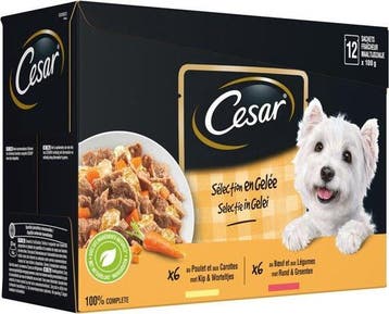 2dekans | Cesar Maaltijdzakjes Multipack Adult In Gelei -, Ophalen of Verzenden, Zo goed als nieuw