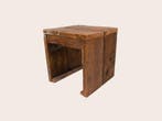 Houten landelijke kruk van gerecycled hout (Stoelen), Ophalen of Verzenden, Nieuw