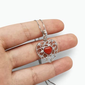 Koraal - Argento 925 - Ketting met hanger - Italiaans