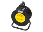 Haspel met verlengsnoer - 50 meter - 4 stopcontacten - Met p, Ophalen of Verzenden, Nieuw, Stekker