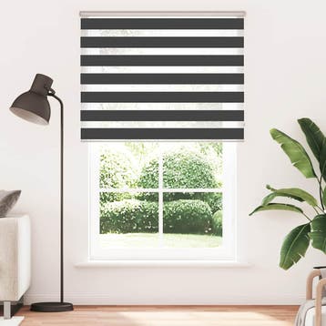 vidaXL Zebra rolgordijn 150x230 cm stofbreedte 145,9 cm, Verzenden, Nieuw, Zwart