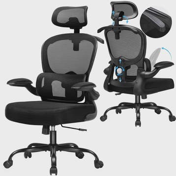 Ergonomische bureaustoel met 3D hoofdsteun, lendensteun en g, Verzenden, Nieuw