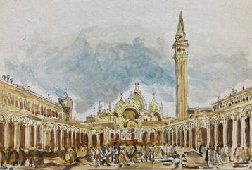 Scuola italiana (XX), firmato A. Rega - Piazza San Marco