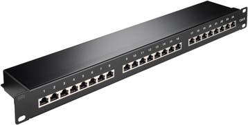 CAT 6 patchpaneel, 19 inch, 24-poorts (1 U)-Zwart, Ophalen of Verzenden, Nieuw