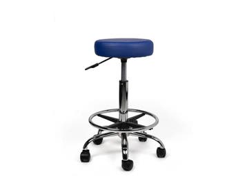 Tabouret Blauw - Standaard Zithoogte met Voetsteun, In hoogte verstelbaar, Nieuw, Kunststof