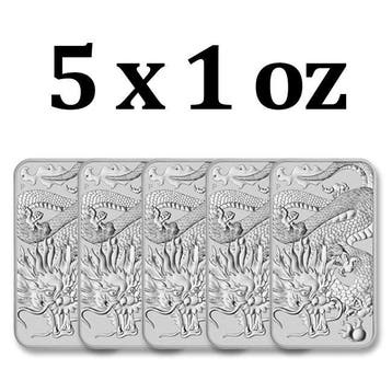 5 Troy Ounce - Zilver .999 - 5 x 2022 1 oz $1 AUD Australia