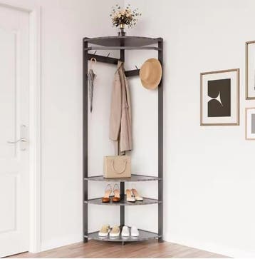 Hoekkledingrek met Schoenenbank – 3-in-1 Kapstokrek, Verzenden, Nieuw